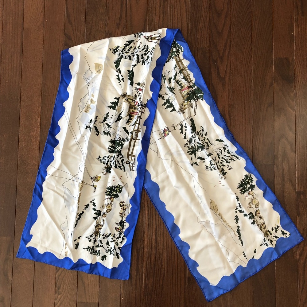 J.Crew Winter Print Rectangle Silk Scarf